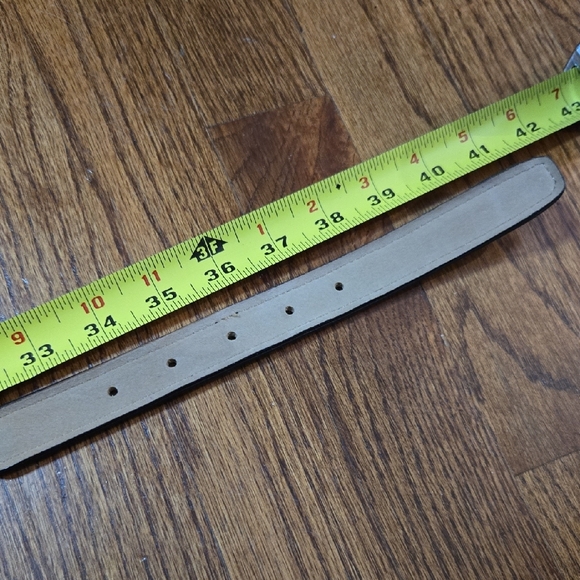 Ann Taylor Large Brown/White Animal Print Skinny Belt Leather Brass Buckle - NEW - Picture 14 of 16